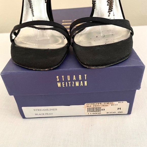 Stuart Weitzman Streamlines Womens Strappy Heels sz 8 Shoes w/Rhinestone Tassels - Picture 8 of 16